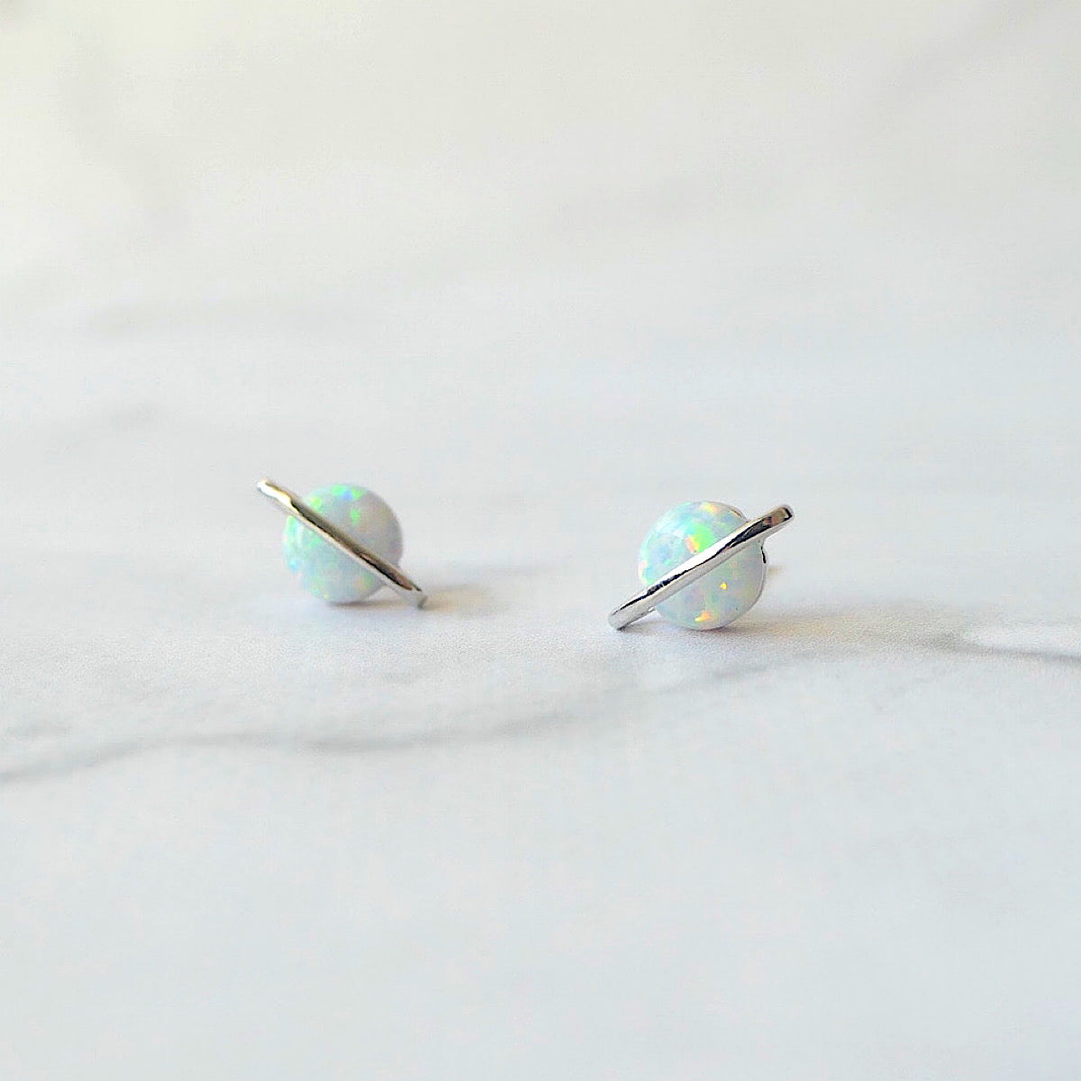 【SE250203】Sterling Silver Opal Stud Earrings