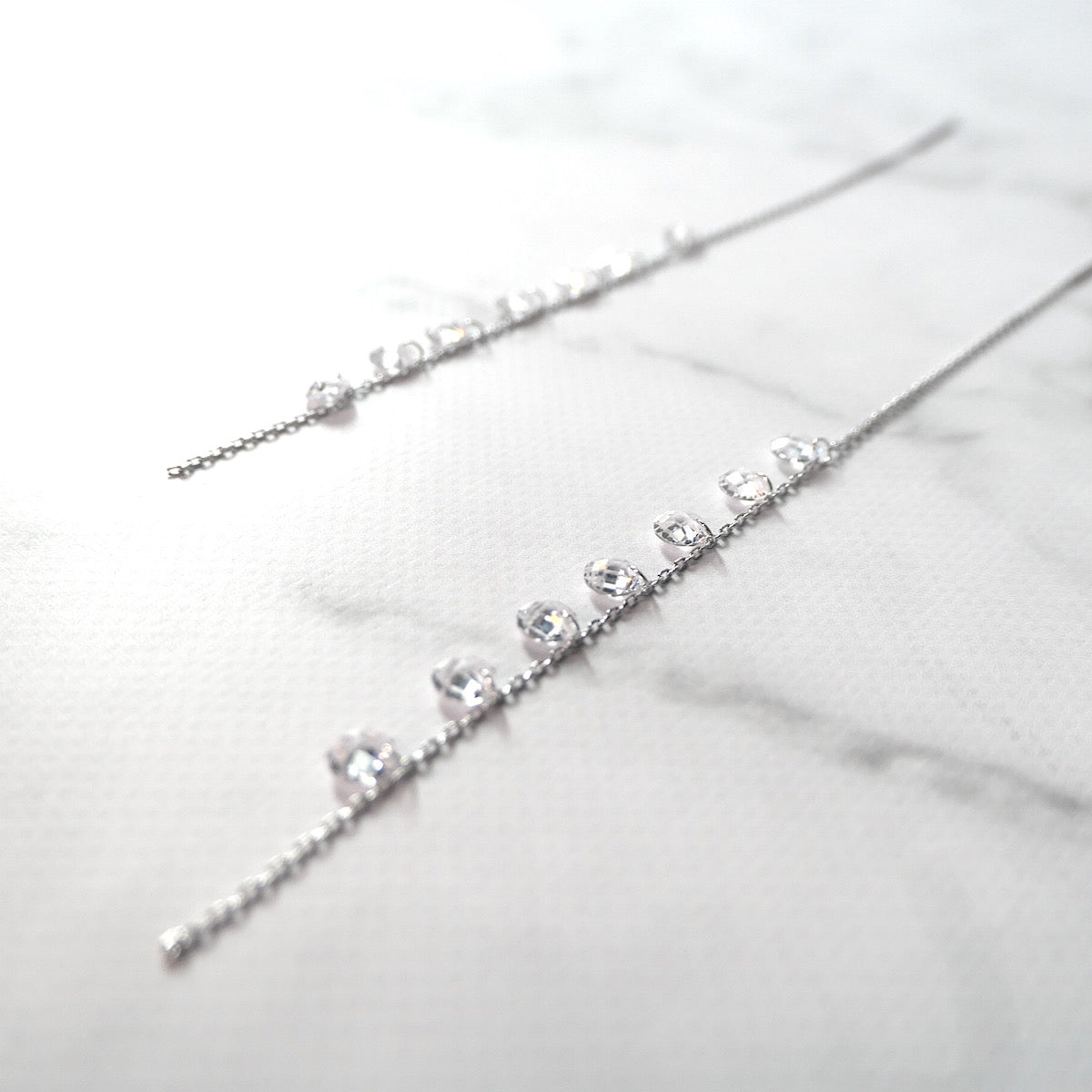 【SE240212】 Sterling Silver Threaded Earrings