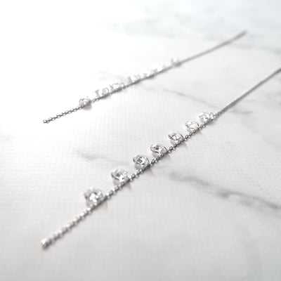 【SE240212】 Sterling Silver Threaded Earrings