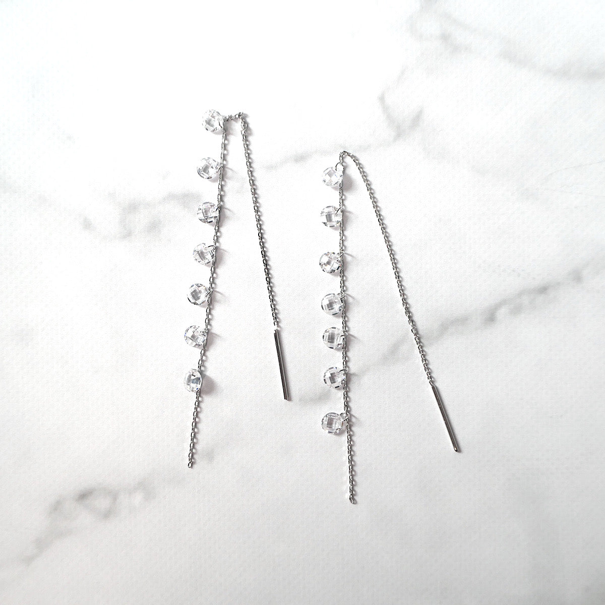 【SE240212】 Sterling Silver Threaded Earrings