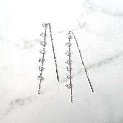 【SE240212】 Sterling Silver Threaded Earrings