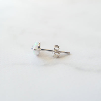 【SE250203】Sterling Silver Opal Stud Earrings