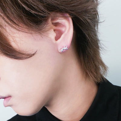 【SE240608】Sterling Silver Ribbon Stud Earrings