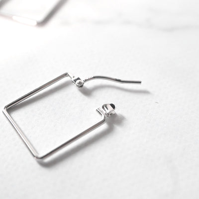 【SE240218】Sterling Silver Hoop Earrings