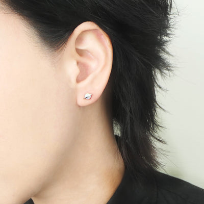 【SE250203】Sterling Silver Opal Stud Earrings