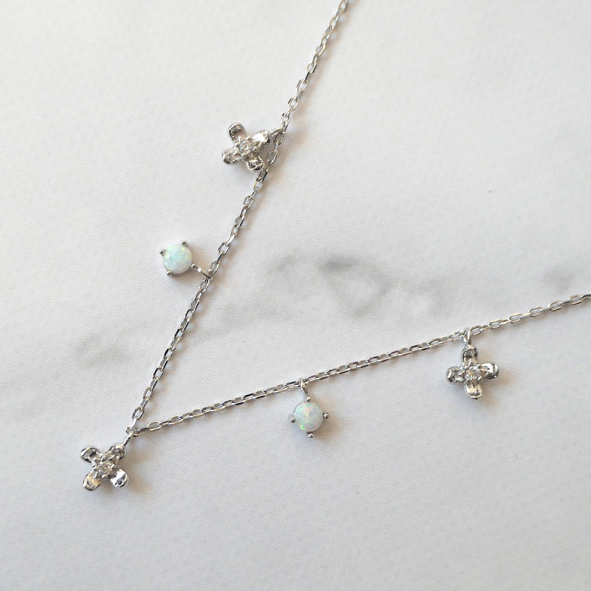 【SN250201】Sterling Silver Opal Necklace