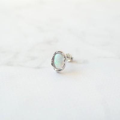 【SE250204】Sterling Silver Opal Stud Earrings