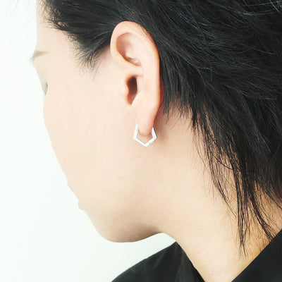 【SE250201】Sterling Silver Hoop Earrings