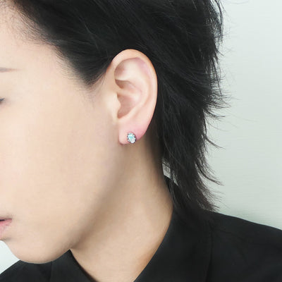 【SE250204】Sterling Silver Opal Stud Earrings