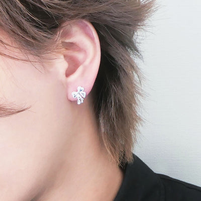 【SE240607】Sterling Silver Ribbon Stud Earrings