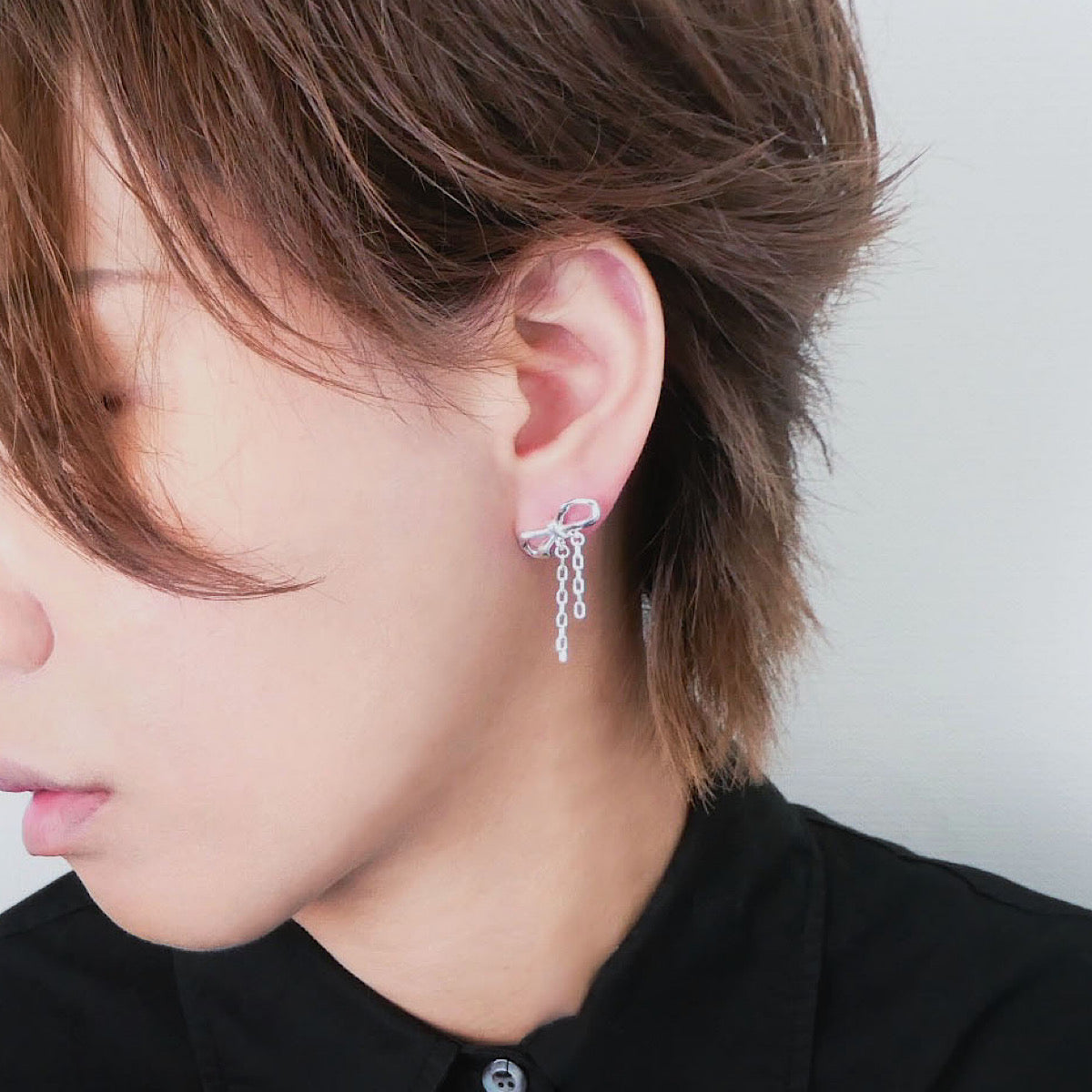 【SE240609】Sterling Silver Ribbon Stud Earrings