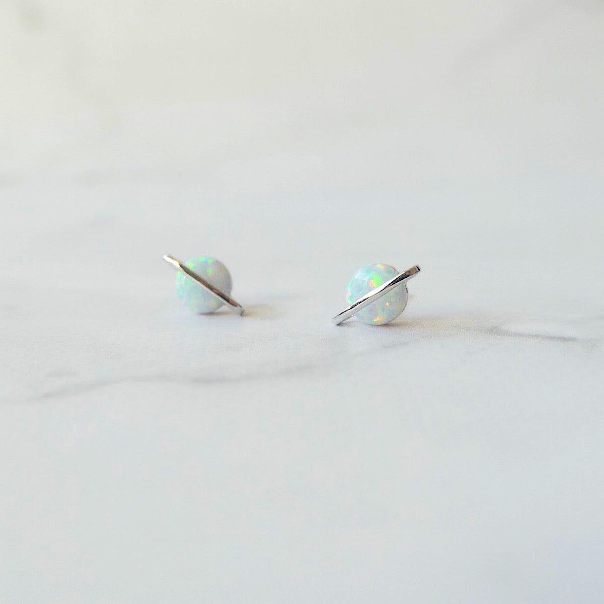 【SE250203】Sterling Silver Opal Stud Earrings