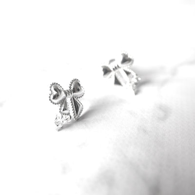 【SE240607】Sterling Silver Ribbon Stud Earrings