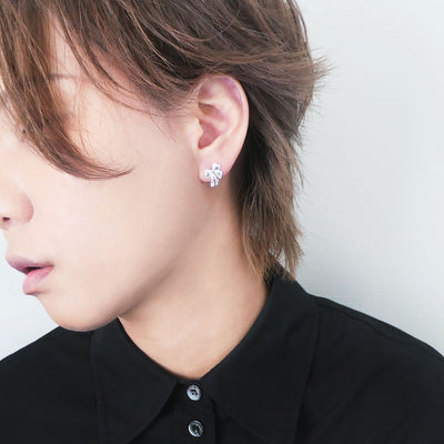 【SE240607】Sterling Silver Ribbon Stud Earrings