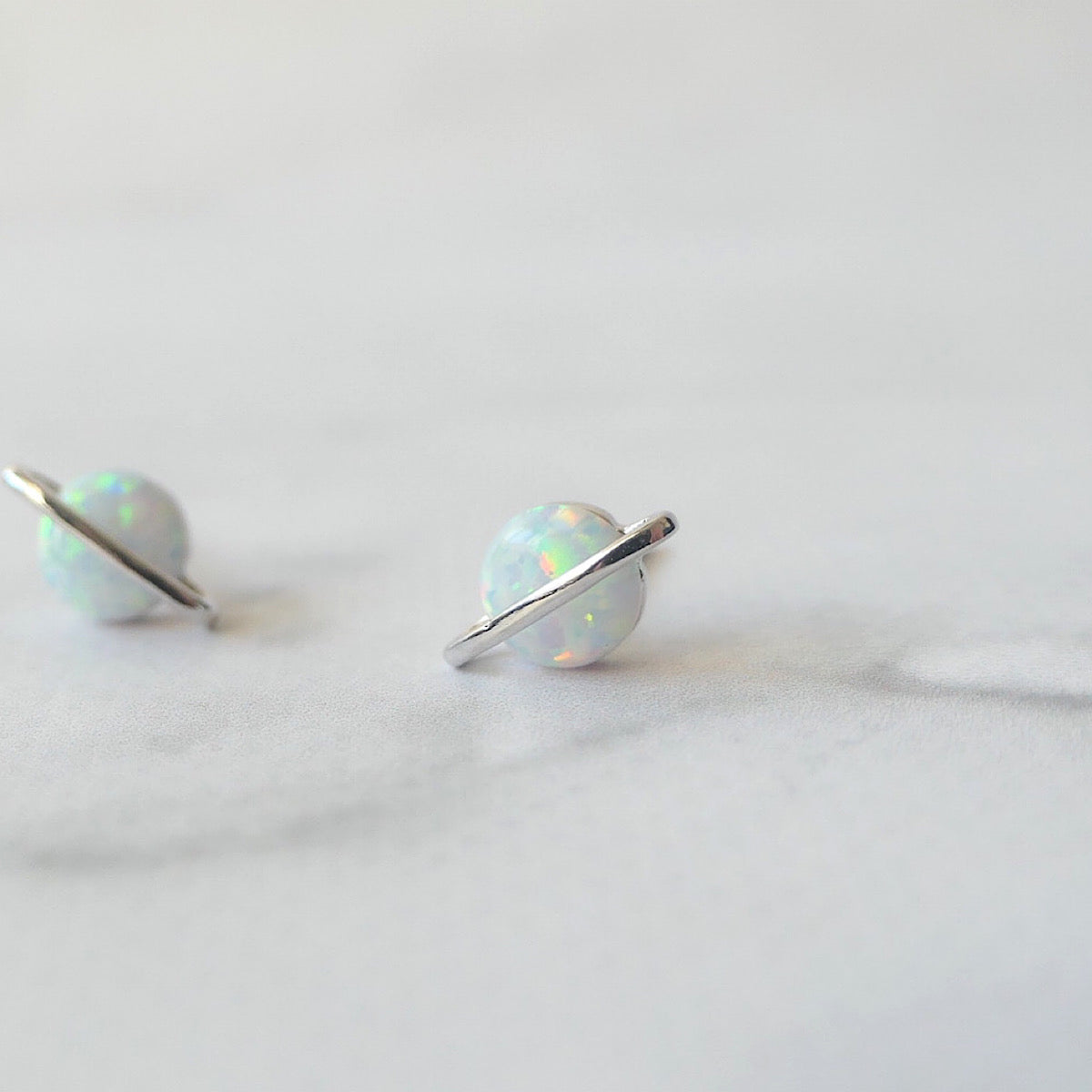 【SE250203】Sterling Silver Opal Stud Earrings