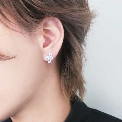 【SE240607】Sterling Silver Ribbon Stud Earrings