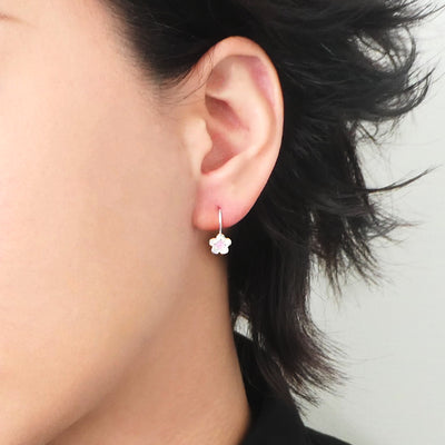 【SE250106】 Sterling Silver Rose Quartz Threaded Earrings