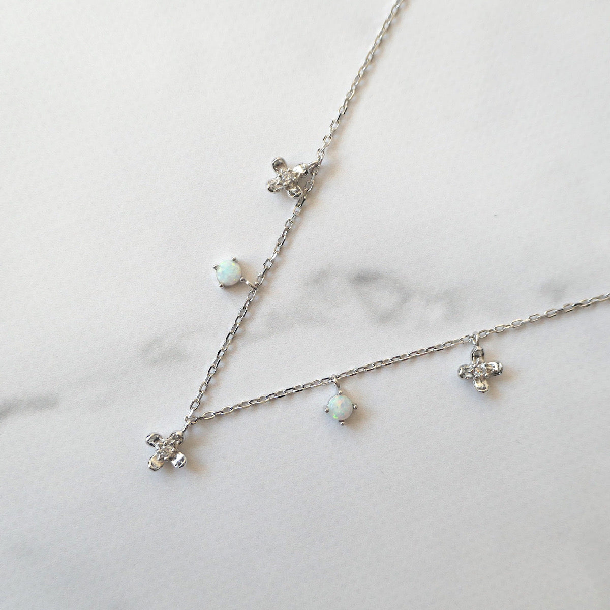 【SN250201】Sterling Silver Opal Necklace