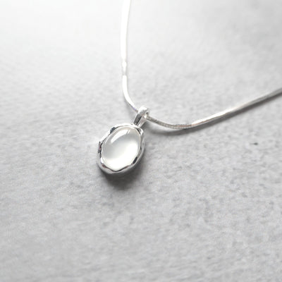 【SN240602】Sterling Silver Moonstone Pendant Necklace