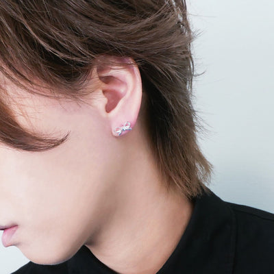 【SE240608】Sterling Silver Ribbon Stud Earrings