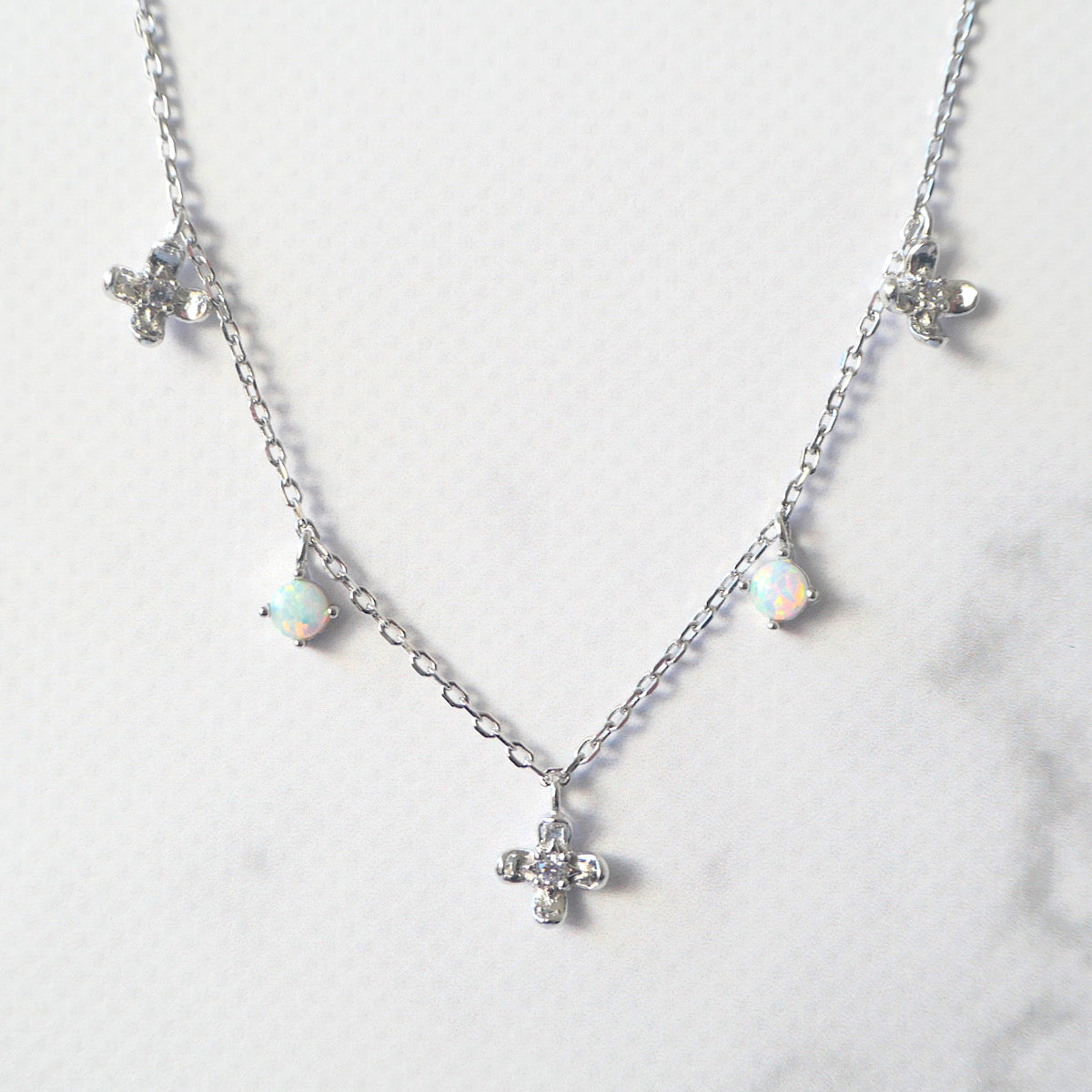 【SN250201】Sterling Silver Opal Necklace