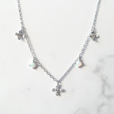 【SN250201】Sterling Silver Opal Necklace