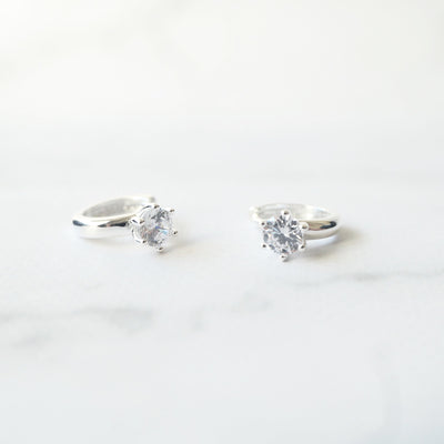 【CS200219】Sterling Silver Huggie Earrings