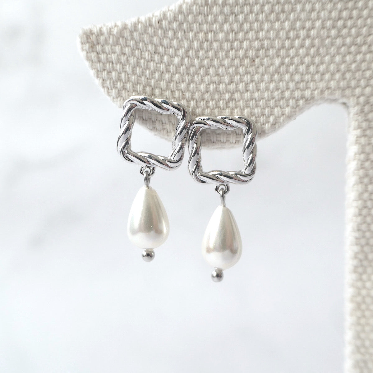 【Pearl】Stud and Dangle Earrings Set of 2