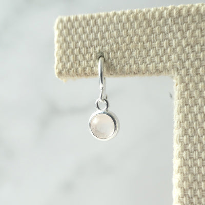 【SE250104】Sterling Silver Rose Quartz Dangle Earrings