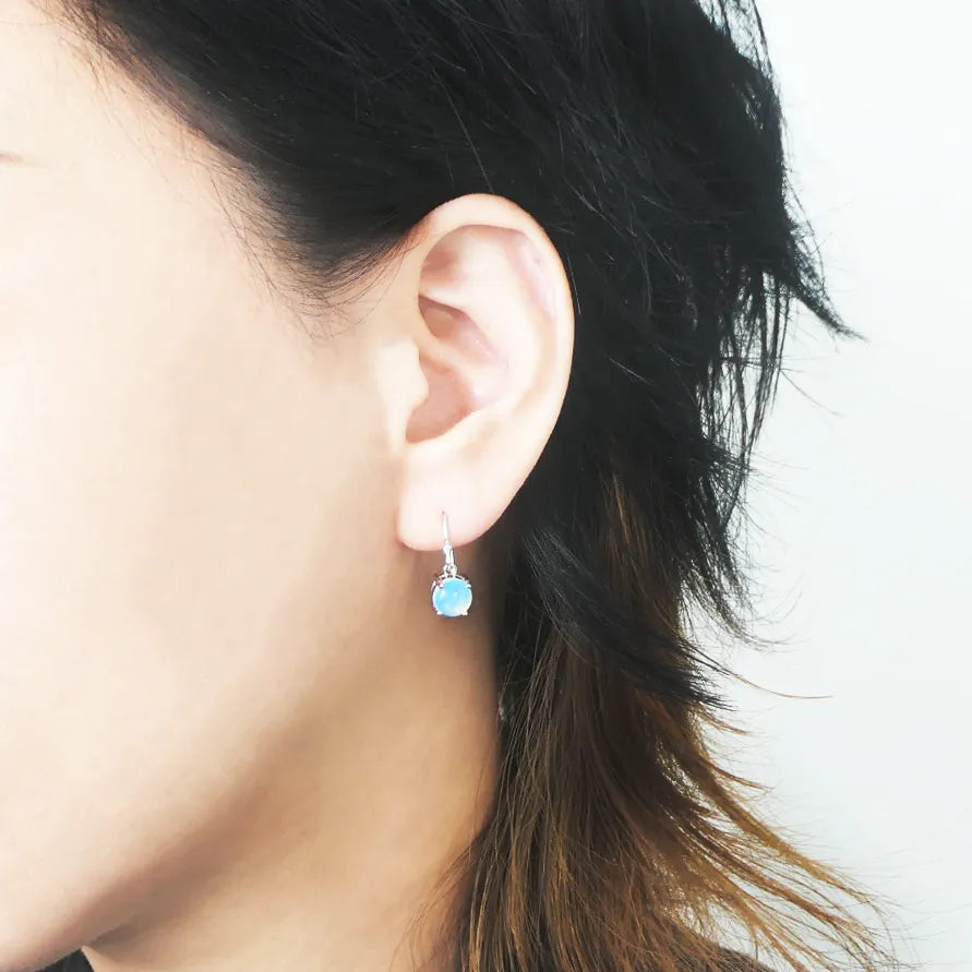 オパール フック ダングルピアス（シルバー925／ロジウムプレー