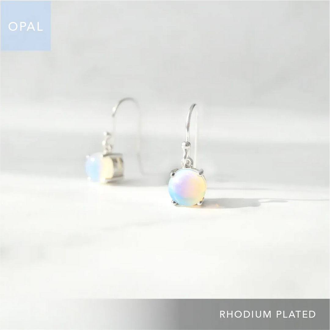 オパール フック ダングルピアス（シルバー925／ロジウムプレー