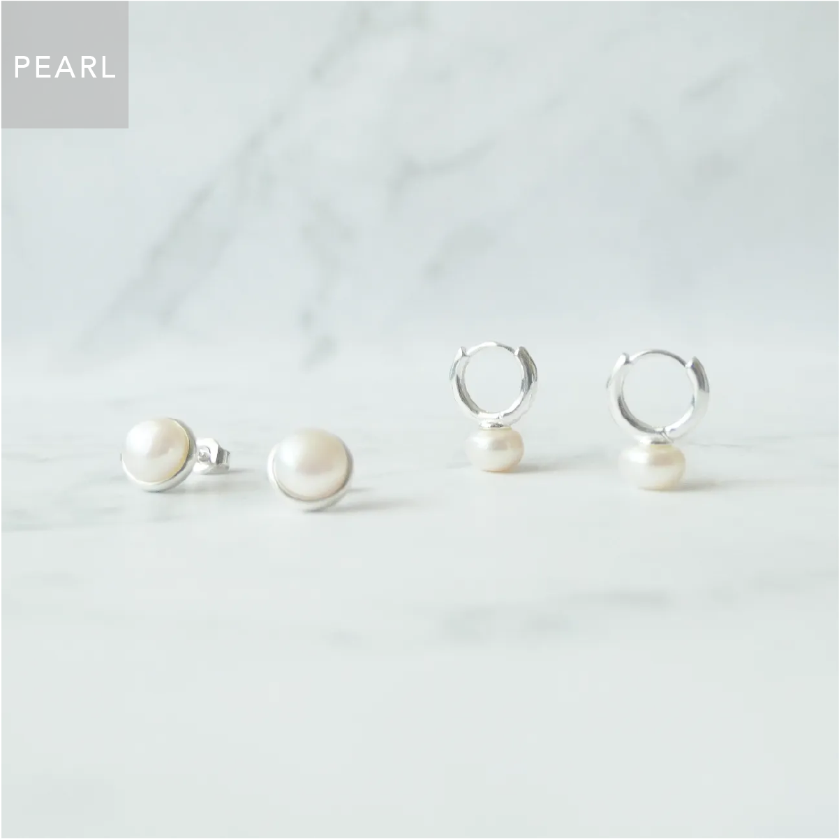パール スタッドピアス（シルバー925）、天然石、金属アレルギー対応