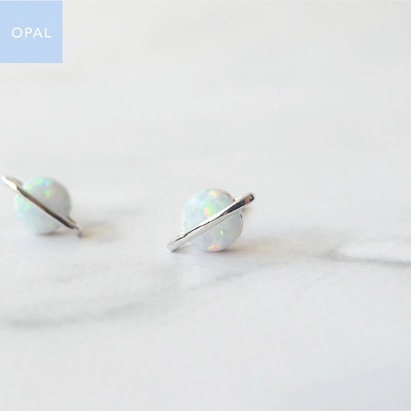 【SE250203】Sterling Silver Opal Stud Earrings