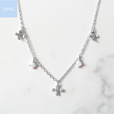 【SN250201】Sterling Silver Opal Necklace