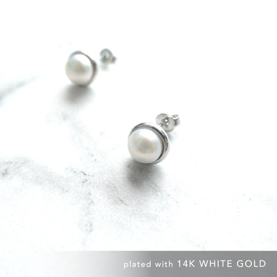 【Pearl】Stud and Dangle Earrings Set of 2