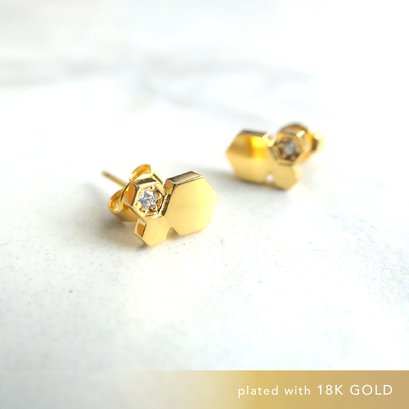 【GE220209】Gold Vermeil Stud Earrings
