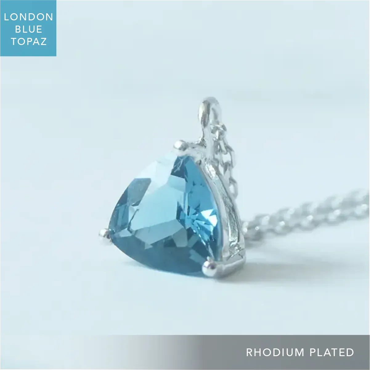 ロンドンブルートパーズ トリリオン ネックレス｜深く澄んだ青・11月の