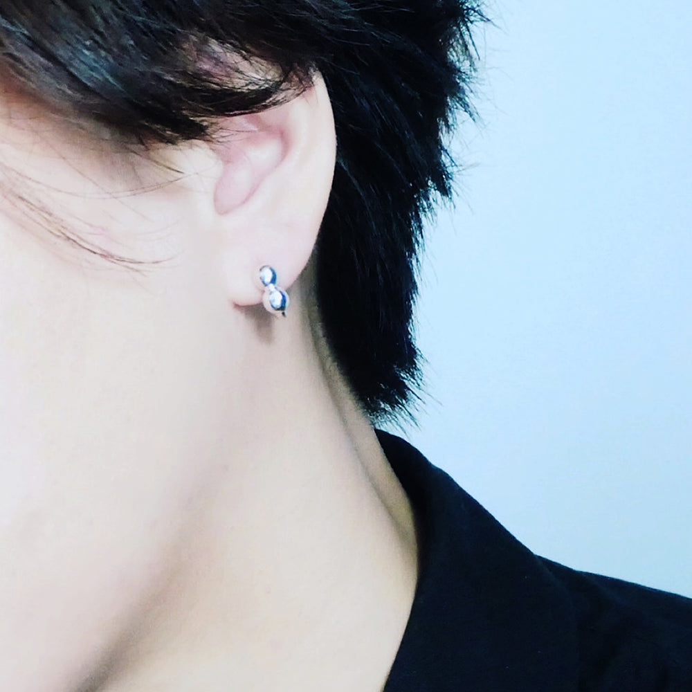 ミントさま専用　フックピアス〈華・胡粉グラデ&Stone〉 ミントさま専用 フックピアス〈華・胡粉グラデ&Stone〉 ミント