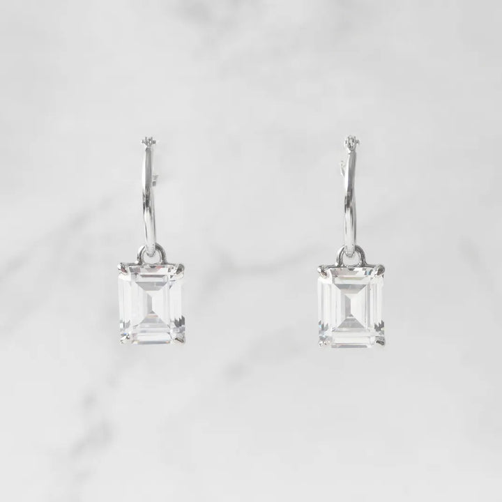 エメラルドカット ジルコニア フープピアス（シルバー925）| SMUK公式通販