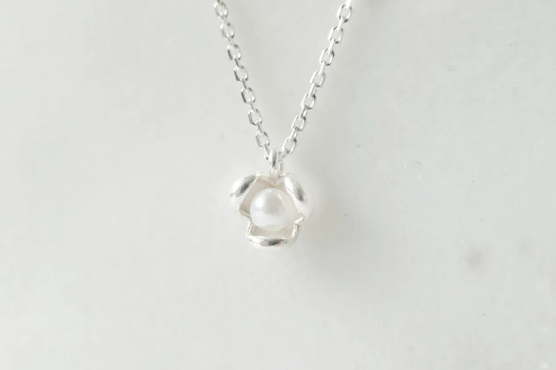 フラワー パール ジュエリー セット｜ピアス＆ネックレス シルバー925