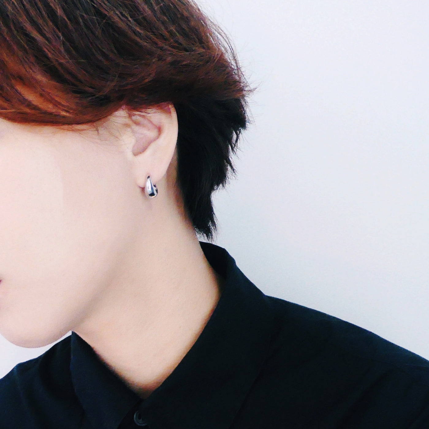 【SE210207】 Sterling Silver Hoop Earrings