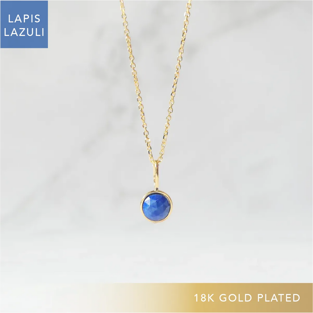 ラピスラズリ ネックレス（シルバー925／18Kゴールドプレーティング