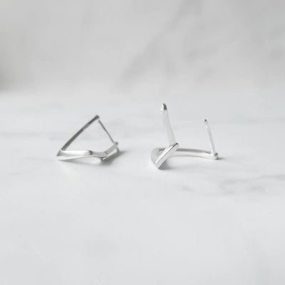 シンプルライン フープピアス、シルバー925、金属アレルギー対応