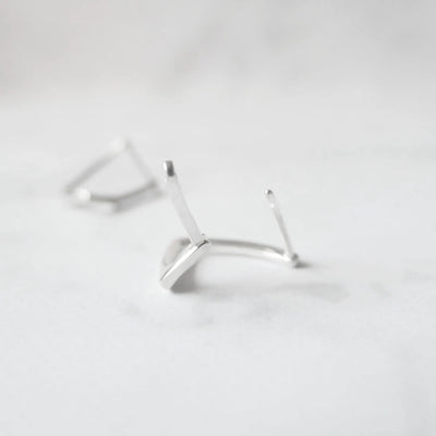 シンプルライン フープピアス、シルバー925、金属アレルギー対応