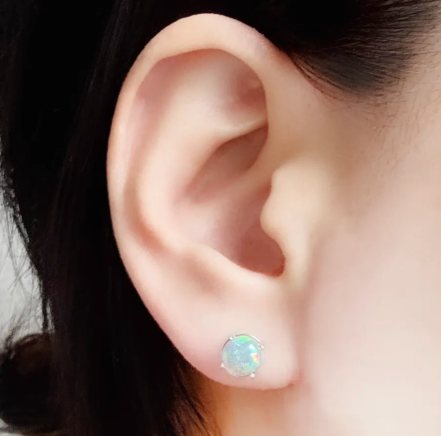 オパール ピアス（ラウンド）エチオピア産・非加熱｜SMUK