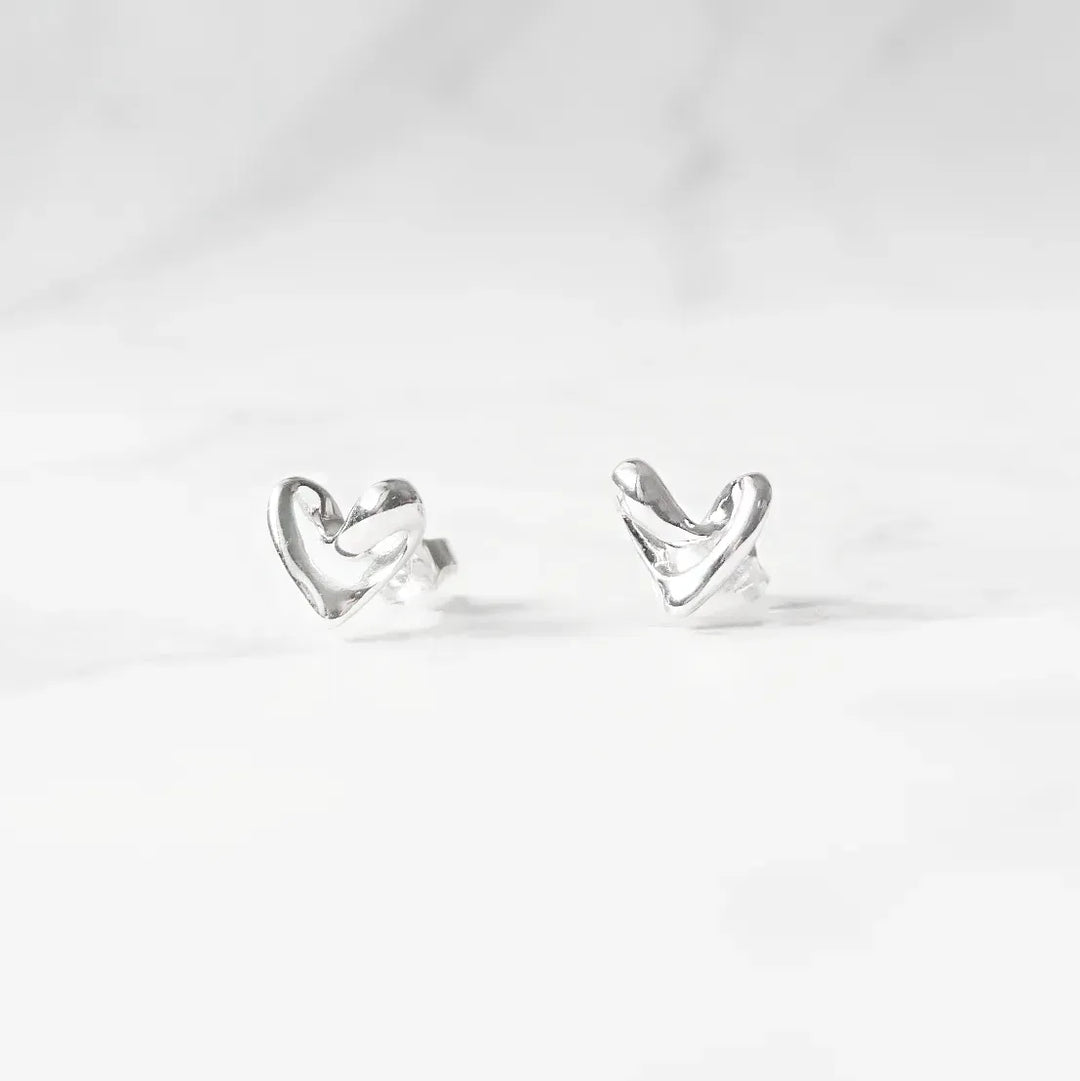 オープンハート ピアス｜シルバー925 ロジウム 金属アレルギー対応