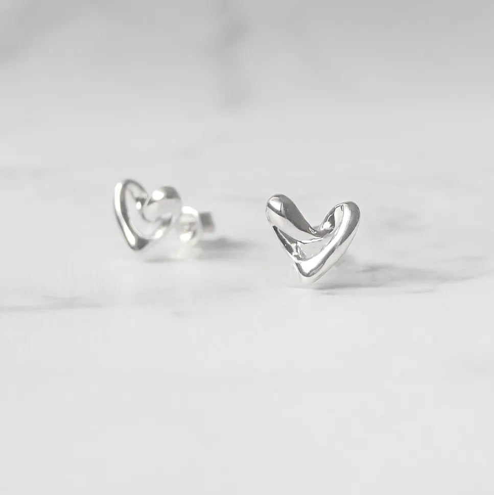 オープンハート ピアス｜シルバー925 ロジウム 金属アレルギー対応