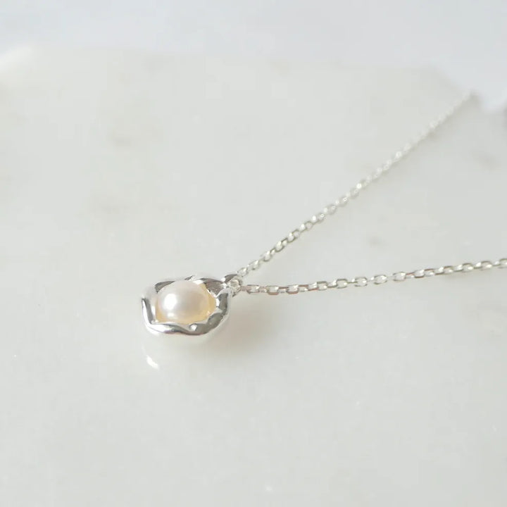 SILVER925 PEARL CHAIN NECKLACE/シルバーネックレス Pearl Pendant Necklace – 925 Sterling Silver | SMUK Official