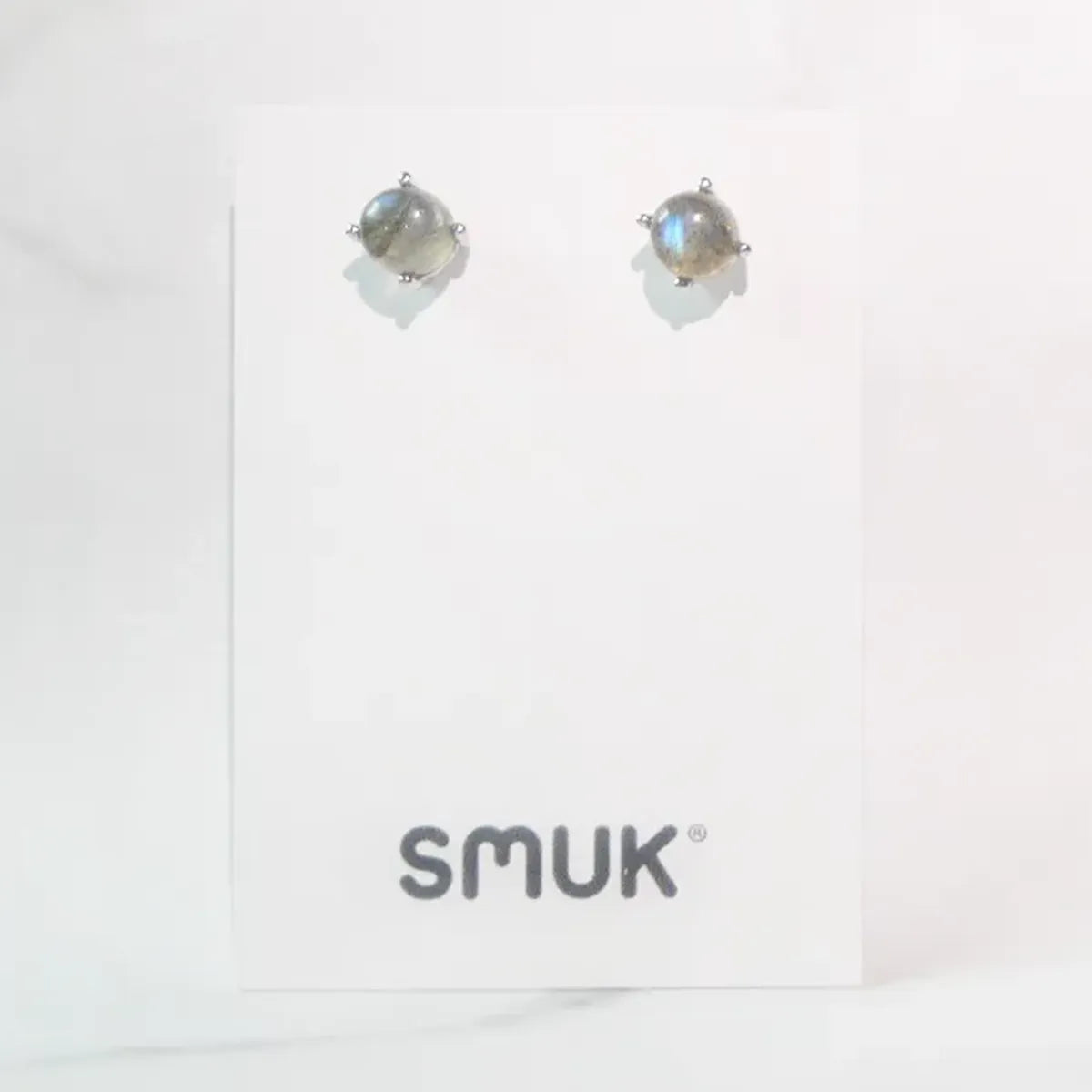PREMIUM】ラウンド ラブラドライト ピアス｜5mm・シルバー925｜SMUK