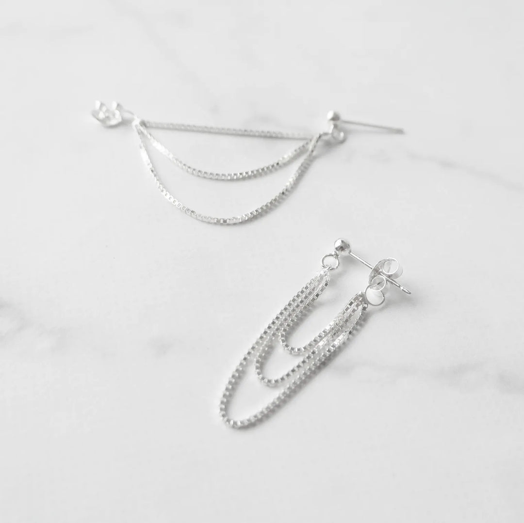 トリプルチェーン ダングルピアス（シルバー925）｜SMUK公式通販
